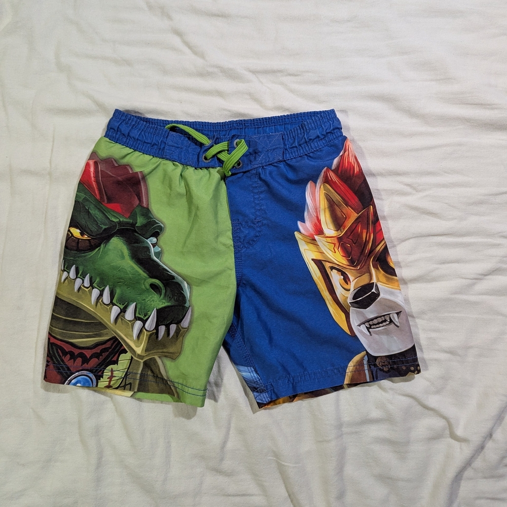 Lego Chima Boy's Kid's Size 4 Swim Trunks Shorts With Adjustable Waist